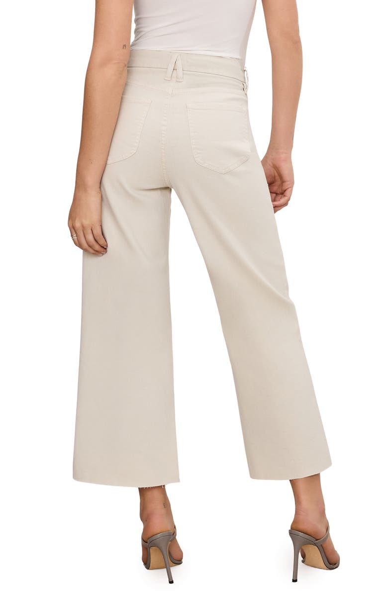 Good American Good Waist Raw Hem High Waist Crop Palazzo Jeans, Alternate, color, Bone001