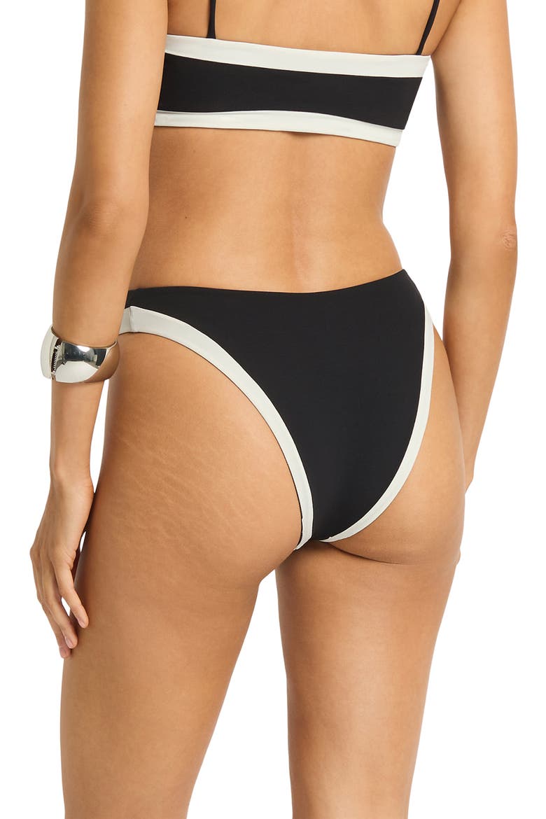Fosca Reversible High Cut Bikini Briefs, Alternate, color, BLACK / COCONUT