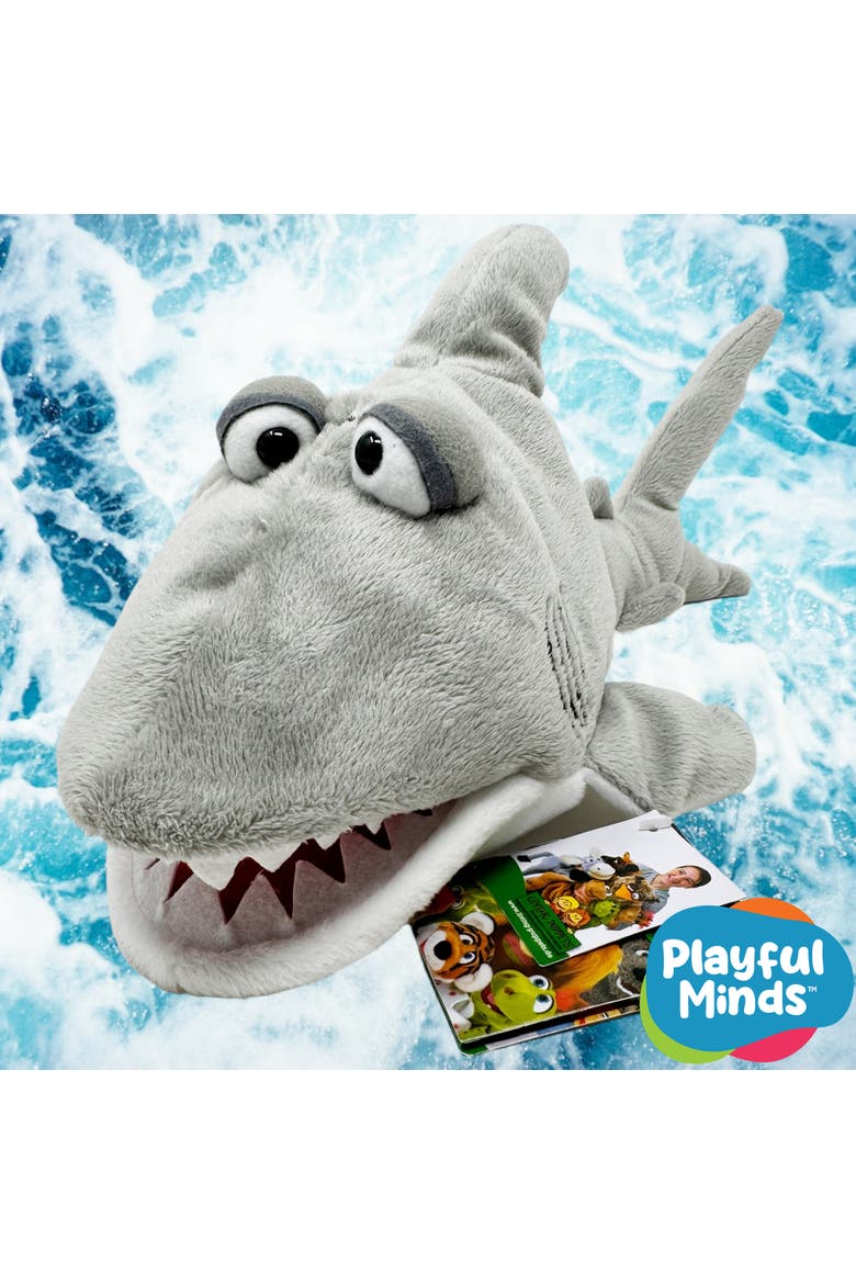 Snax The Friendly Shark 12 Inch Plush Hand Puppet, Alternate, color, Multicolored