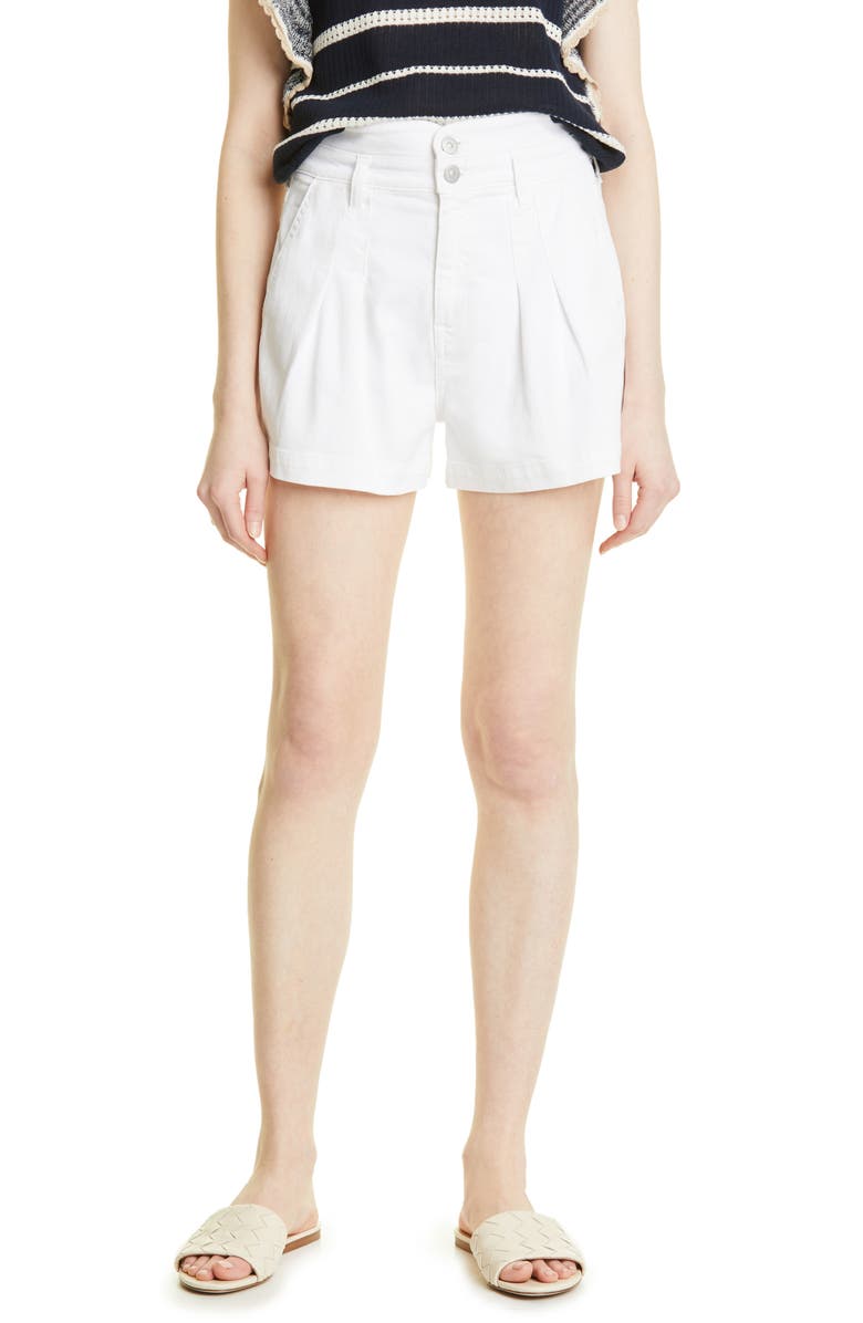 Veronica Beard Jaylen Pleated High Waist Shorts, Main, color, 