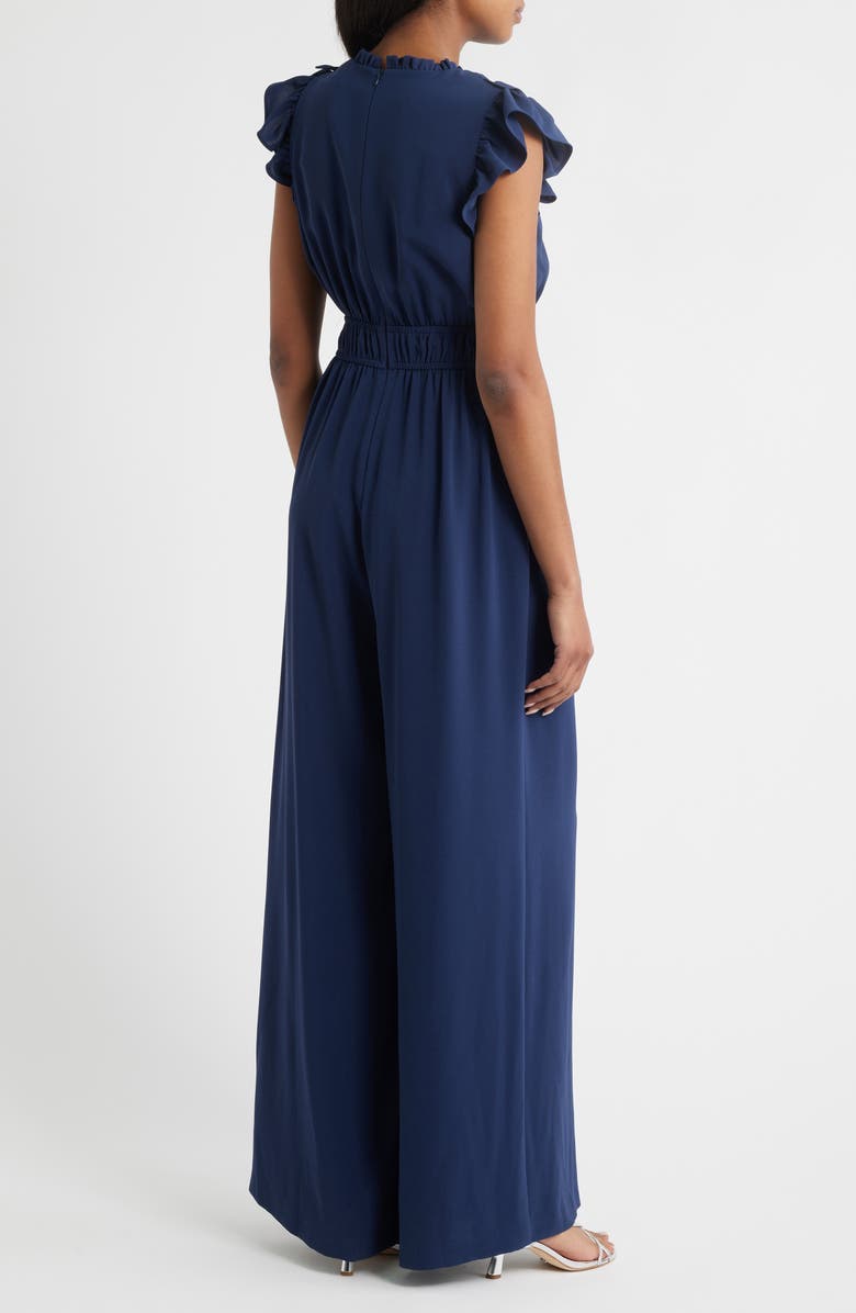 Vince Camuto Ruffle Neck Jumpsuit, Alternate, color, 