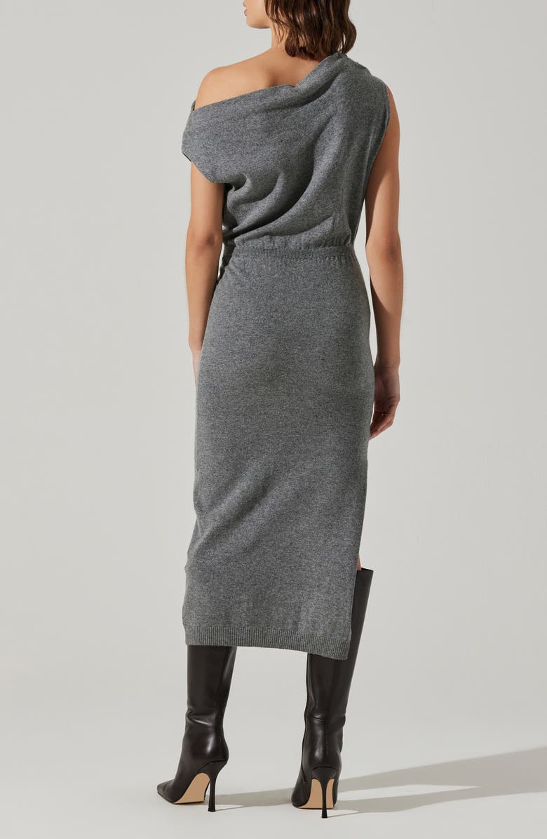 ASTR the Label Val Asymmetric Sweater Dress, Alternate, color, Charcoal