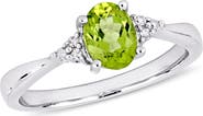 DELMAR Oval Peridot & Diamond Cluster Ring