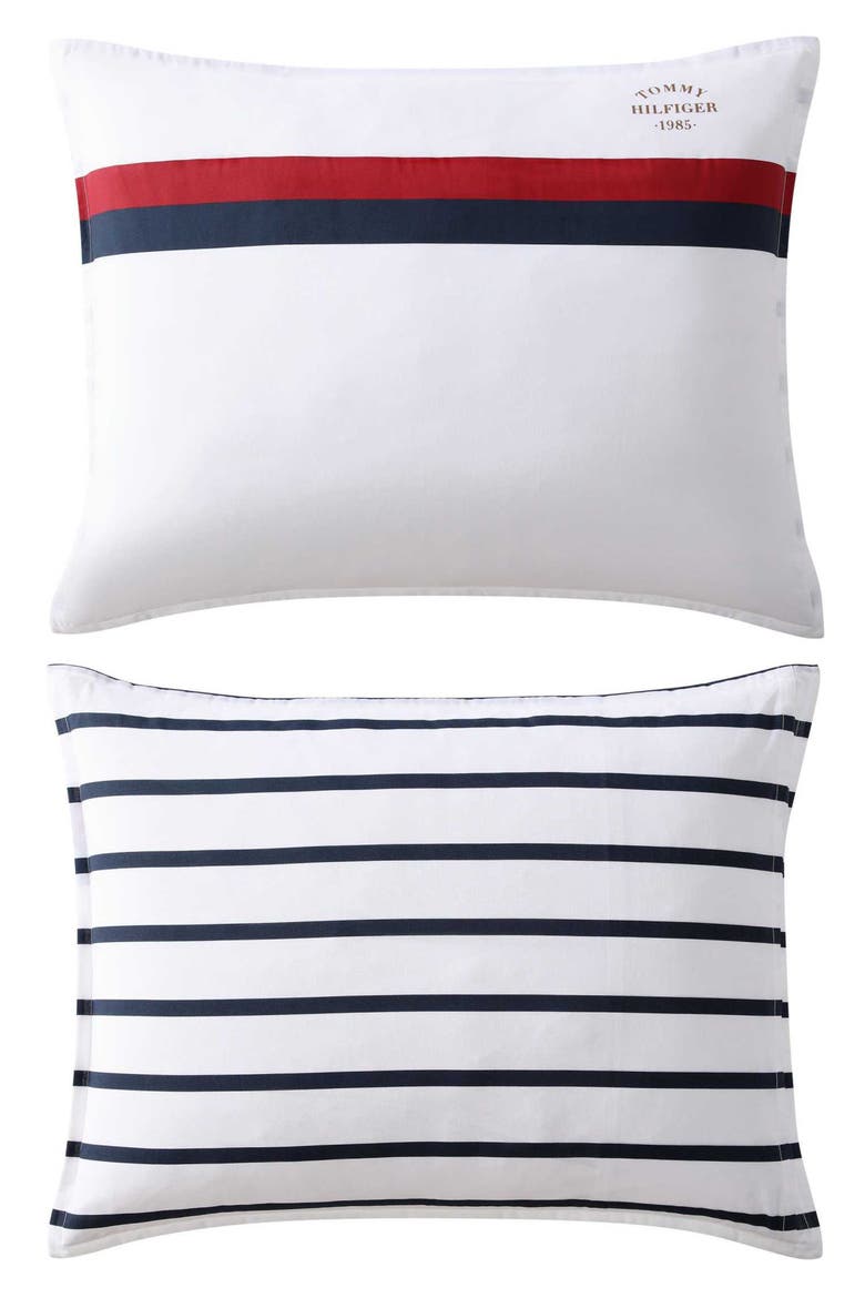 Classic Stripe Comforter & Shams Set, Alternate, color, WHITE/ RED/ NAVY