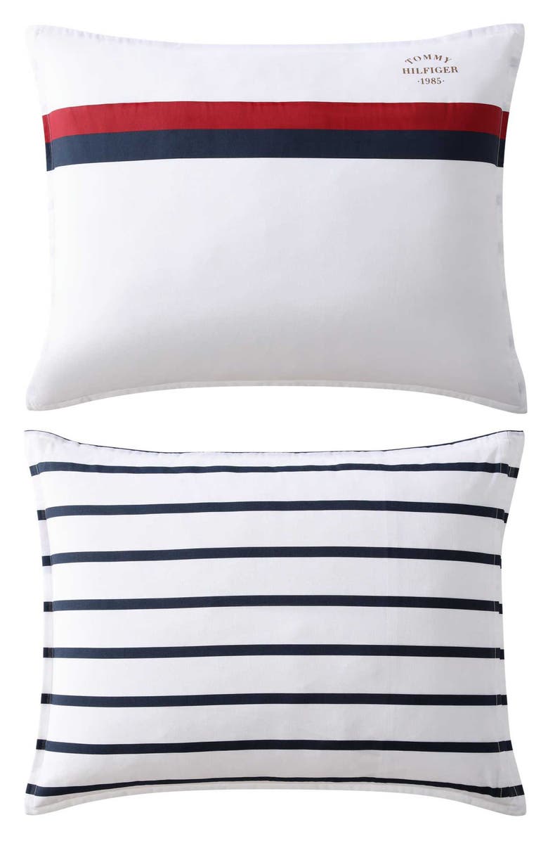 Tommy Hilfiger Classic Stripe Comforter & Shams Set, Alternate, color, White/ Red/ Navy