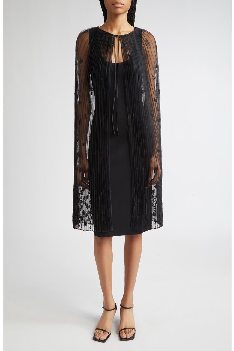 Floral Embroidered Tulle, Alternate, color, BLACK/ BLACK