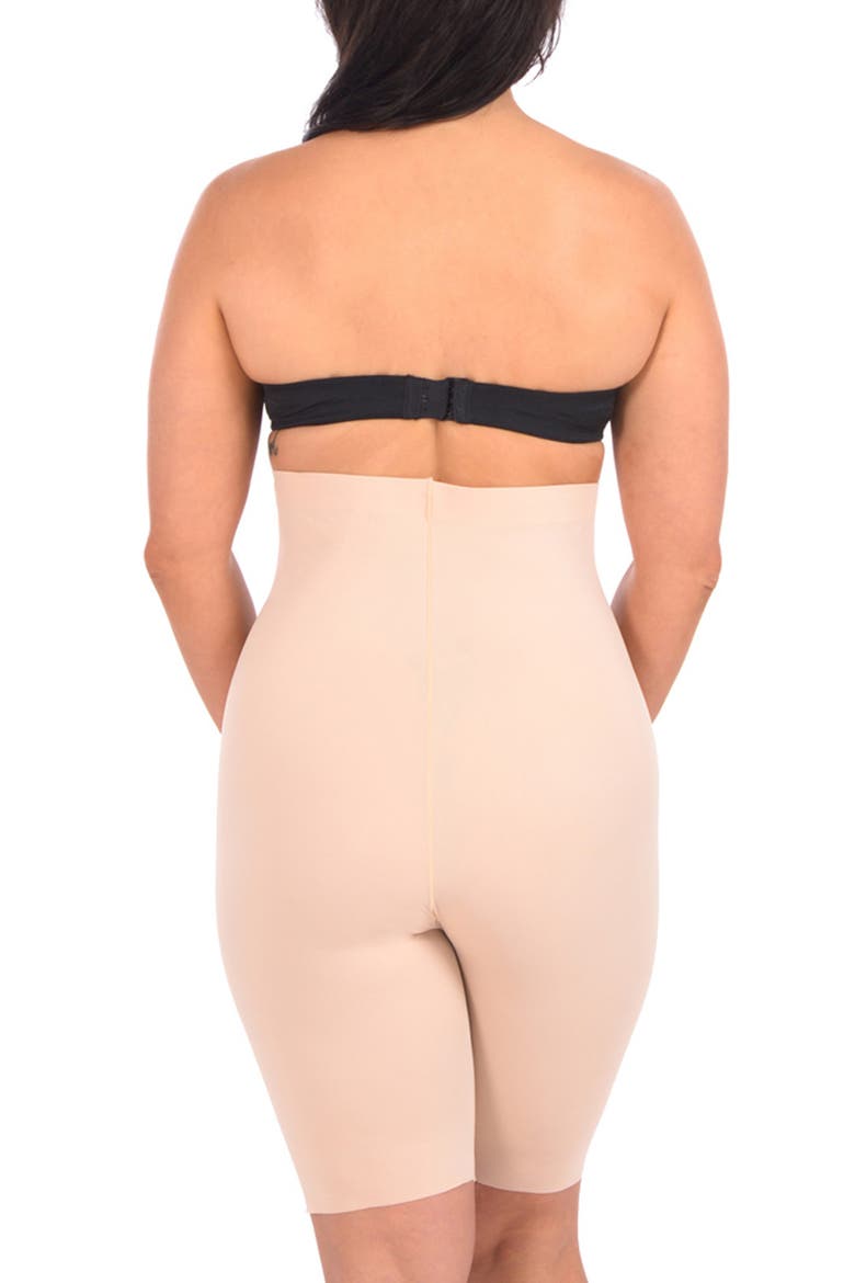 Extra Hi Waist Long Boy Leg Shaper with Targeted Double Front Panel, Alternate, color, NUDE