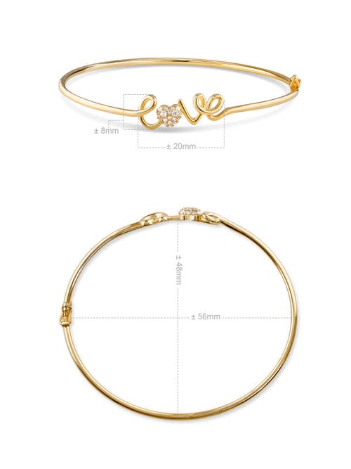 Devata Love Script Bangle Bracelet In Gold