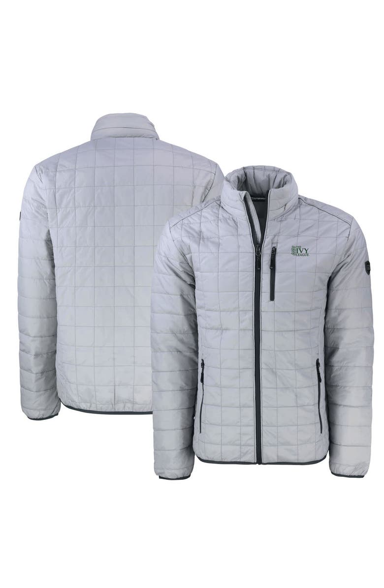 Cutter & Buck Men's Cutter & Buck  Gray Ivy League Rainier PrimaLoft Eco Insulated Full-Zip Puffer Jacket, Main, color, 