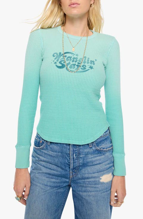 Star Waffle Stitch Stretch Cotton Top