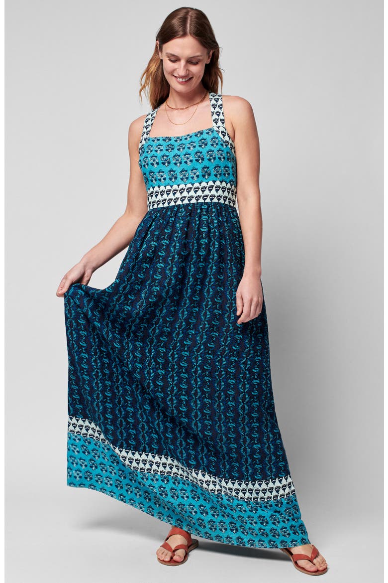Gracie Linen Maxi Dress, Alternate, color, BLUE BALI BLOOM