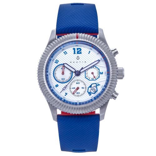 Nautis Meridian Chronograph Quartz White Dial Mens Watch Naun100-5 In Blue