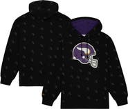 Mitchell & Ness Men's Mitchell & Ness Black Minnesota Vikings Allover Print Fleece Pullover Hoodie