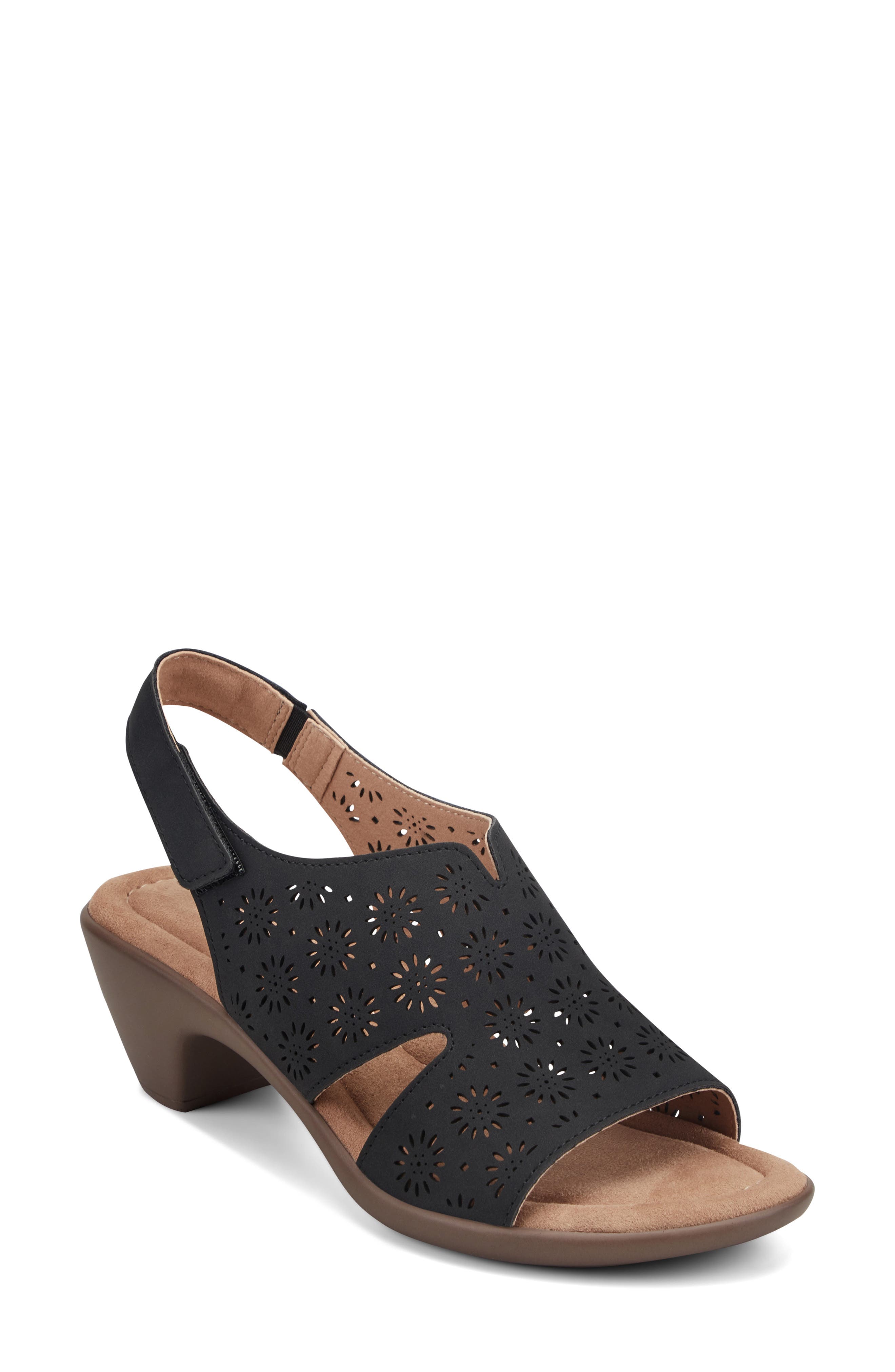 Easy Spirit Seconie Slingback Sandal, Main, color, Black