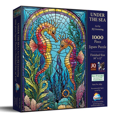Under the Sea Stained Glass 1000 piece Jigsaw Puzzle for Adults