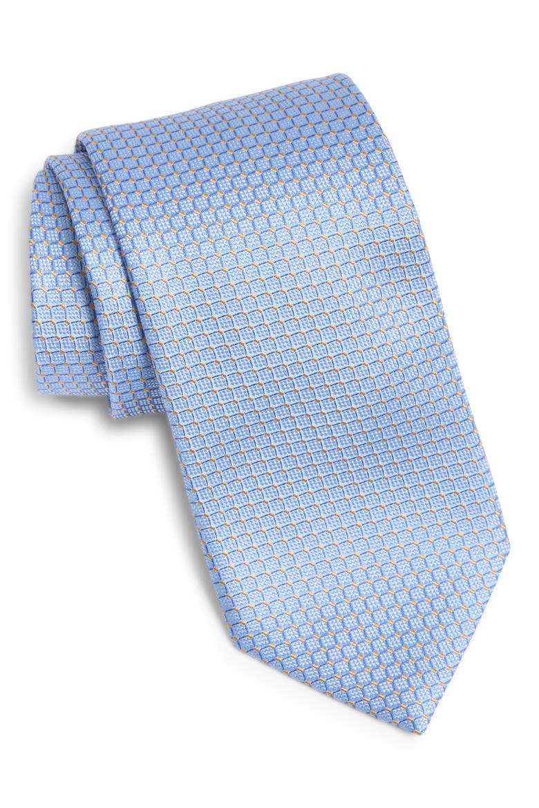 Geometric Silk Tie, Main, color, LIGHT BLUE