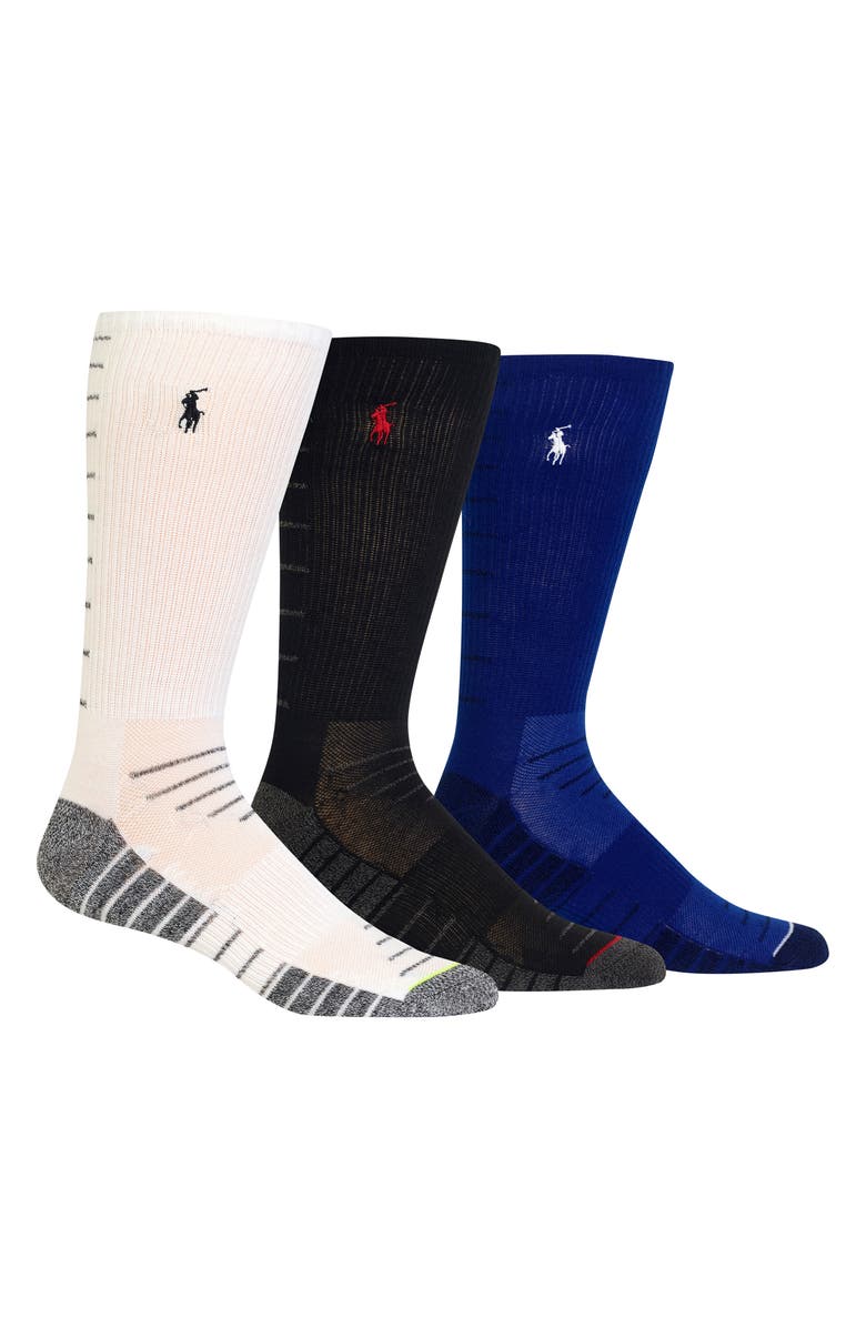 Polo Ralph Lauren Ralph Lauren 3-Pack Ladder Stripe Crew Socks, Main, color, 