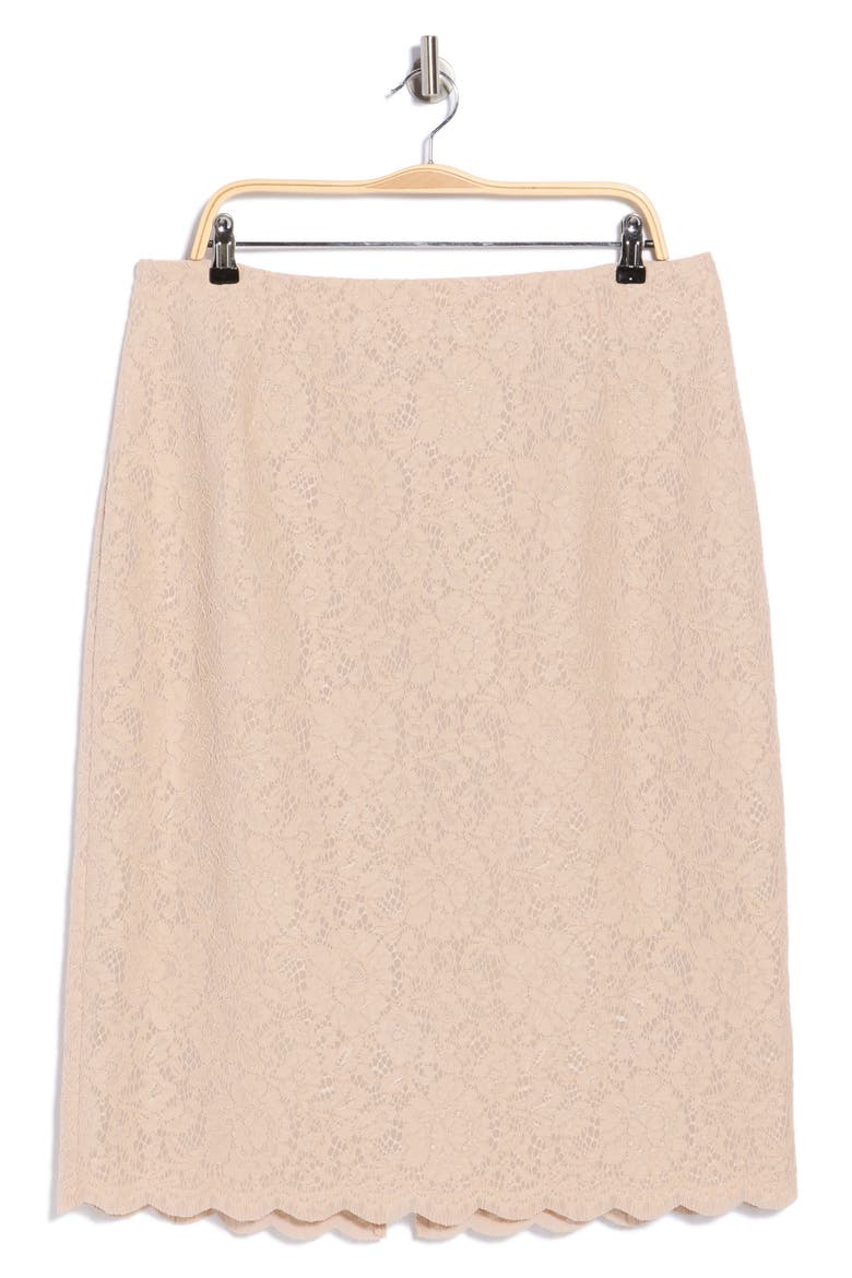 Royal Lace Pencil Skirt, Main, color, DOESKIN