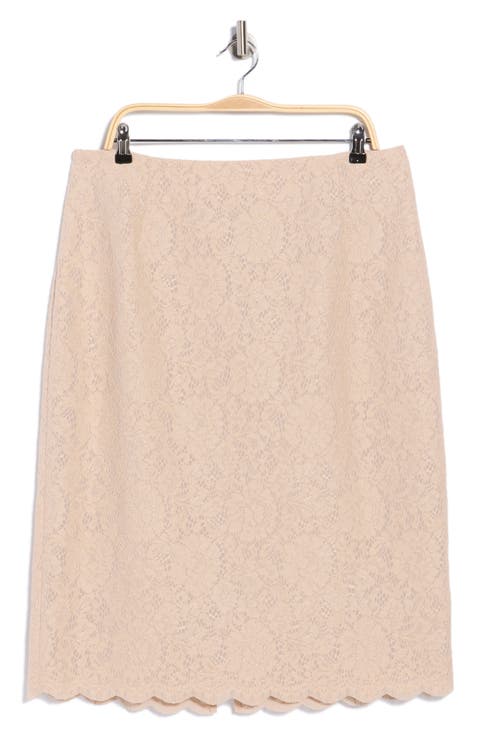 Royal Lace Pencil Skirt