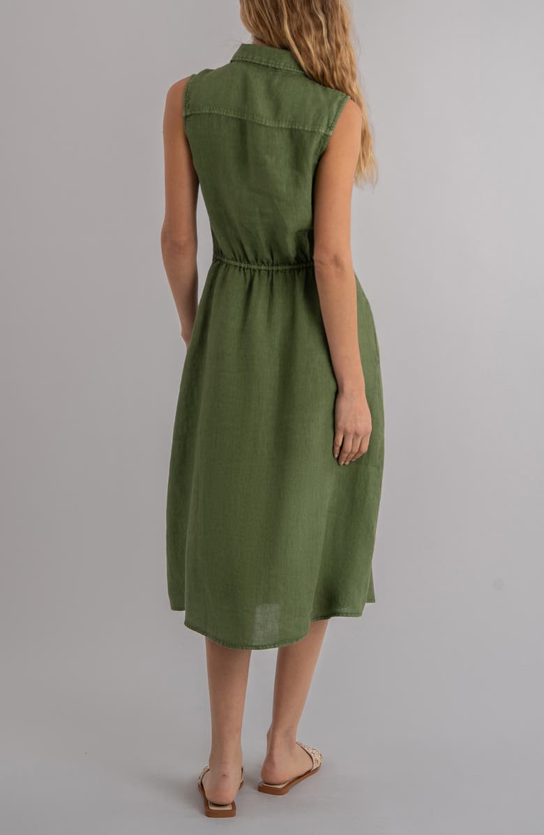 KUT from the Kloth Bowie Linen Button-Up Midi Shirtdress, Alternate, color, 