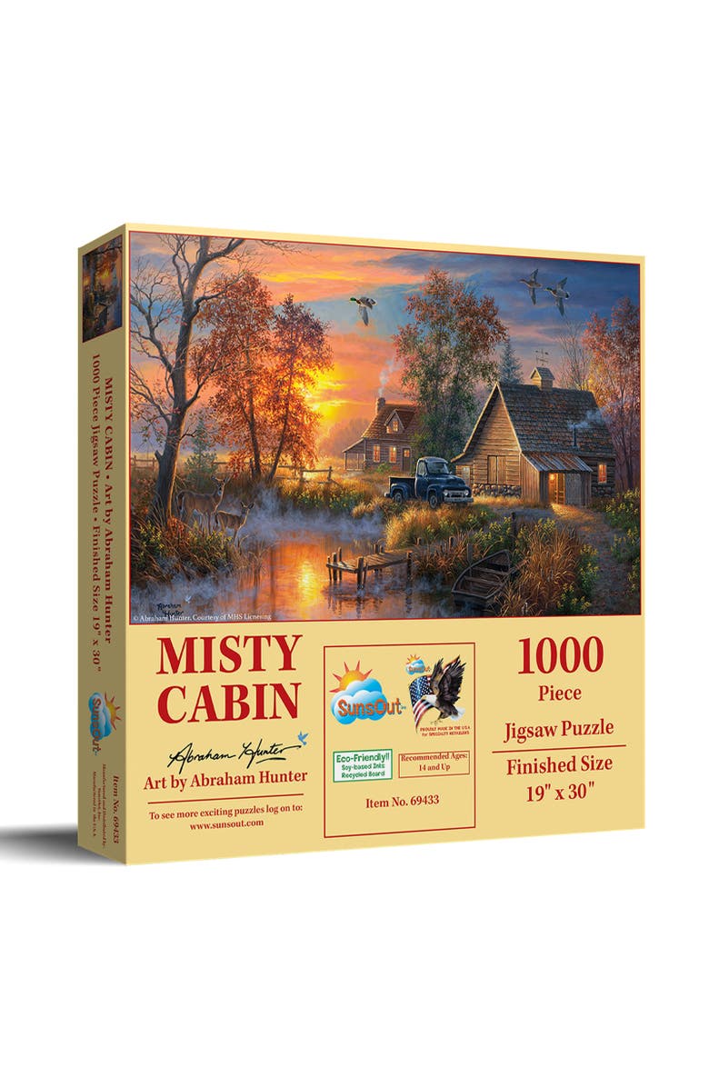 Sunsout Misty Cabin 1000 piece Jigsaw Puzzle for Adults, Main, color, Multicolor