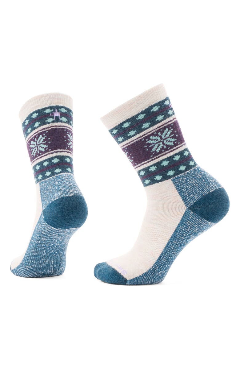 Smartwool Everyday Snowflake Dream Merino Wool Blend Crew Socks, Main, color, Moonbeam