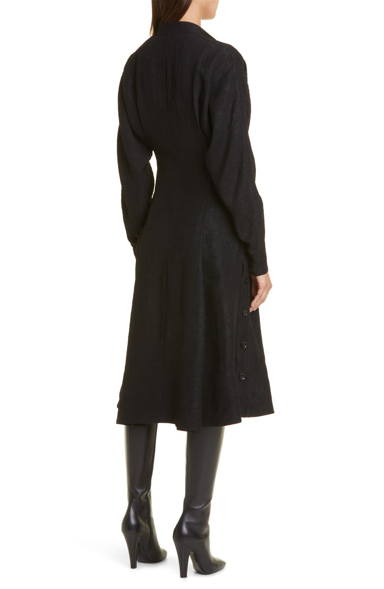 Proenza Schouler Long Sleeve Crushed Matte Satin Shirtdress, Alternate, color,
