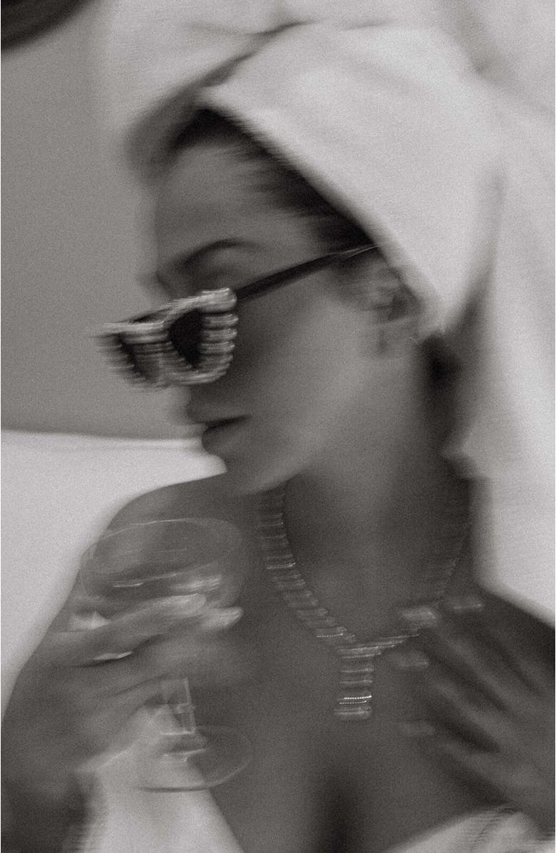 Untamed Petals Times Square Sunnies, Alternate, color, Black