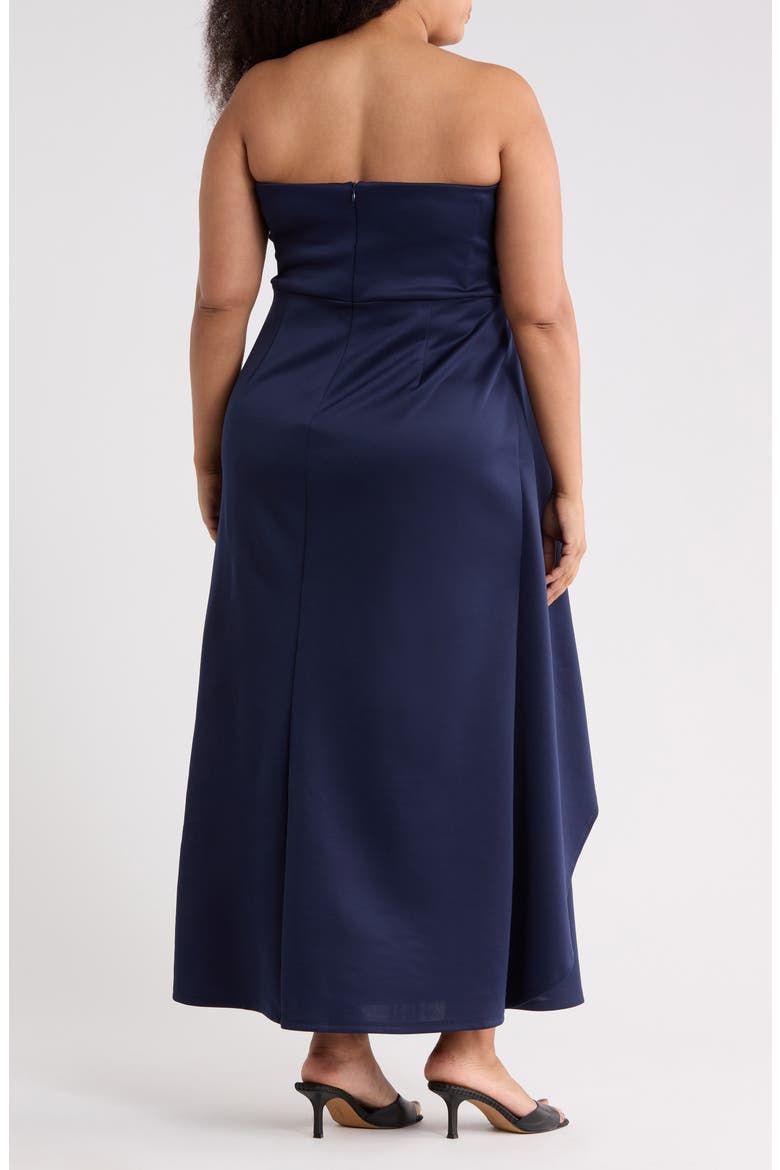 Strapless Drape Side Gown, Alternate, color, NAVY