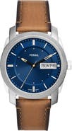 Fossil Machine Leather Strap Watch, 42mm