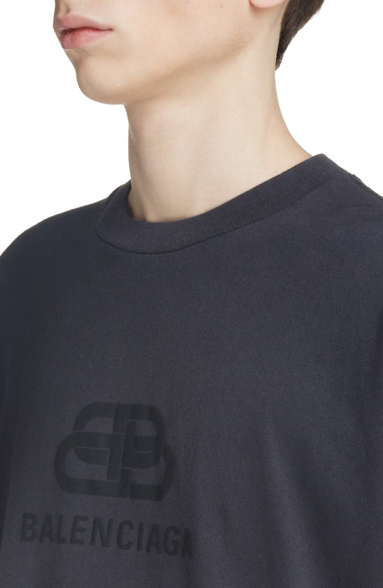 Balenciaga Longline Logo T-Shirt, Alternate, color, 