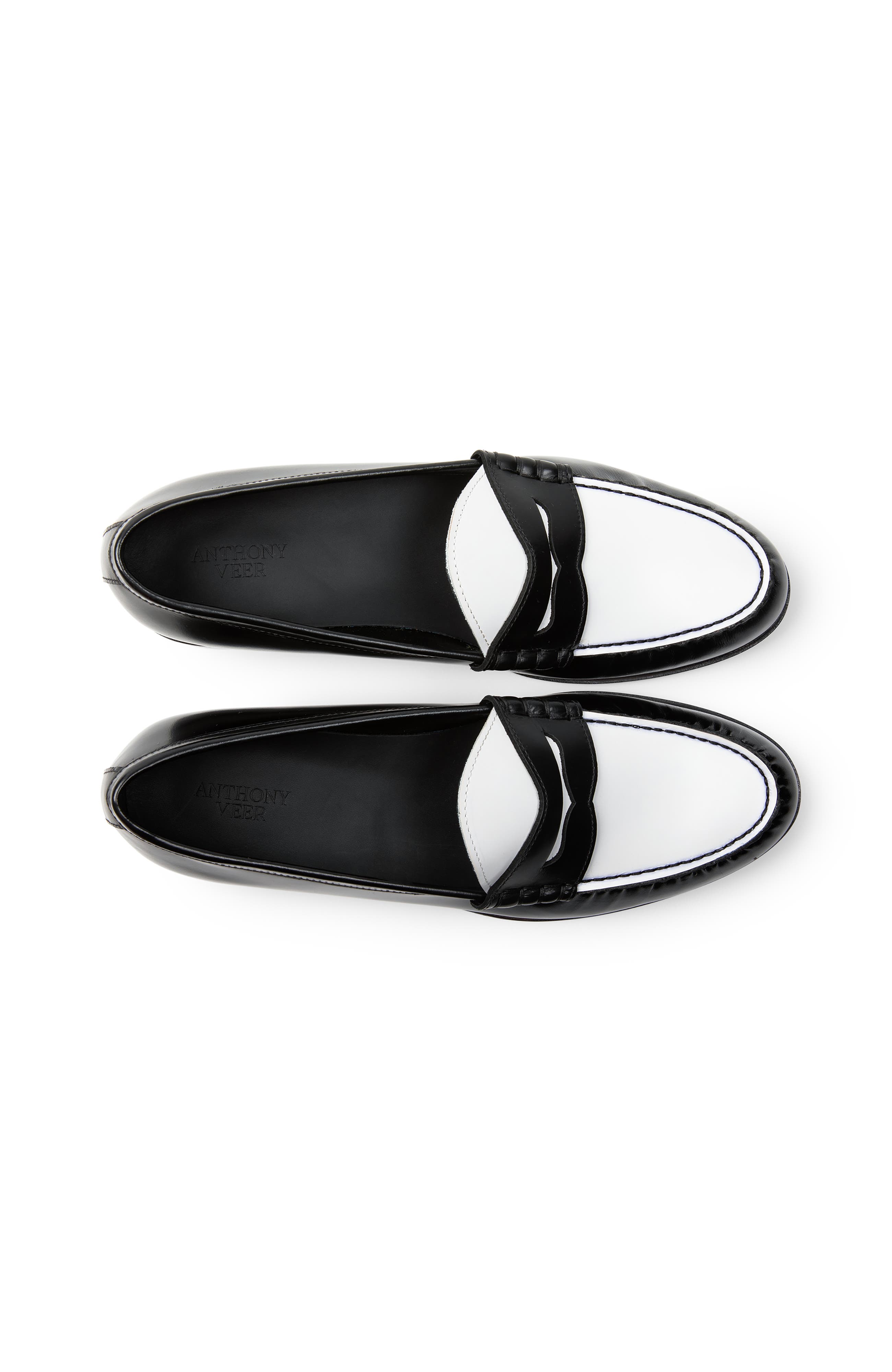 Anthony Veer Como Penny Loafer, Alternate, color, Black White