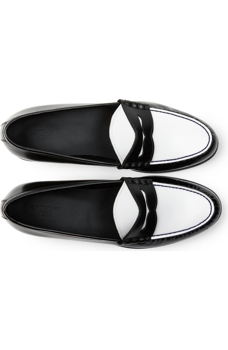 Anthony Veer Como Penny Loafer, Alternate, color, Black White