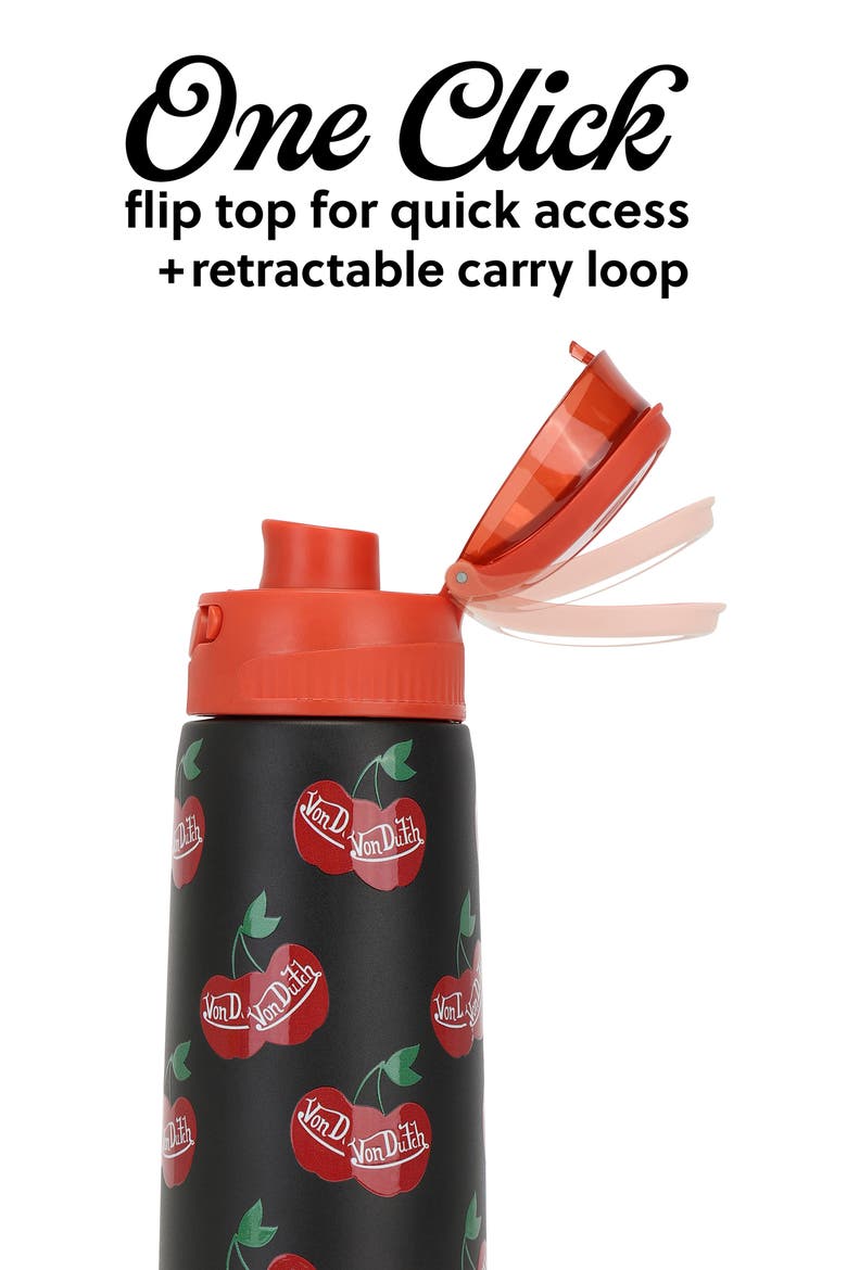 26oz Iconic Y2K Double Walled Insulated Stainless Steel Bottle, Alternate, color, Raining Cherries