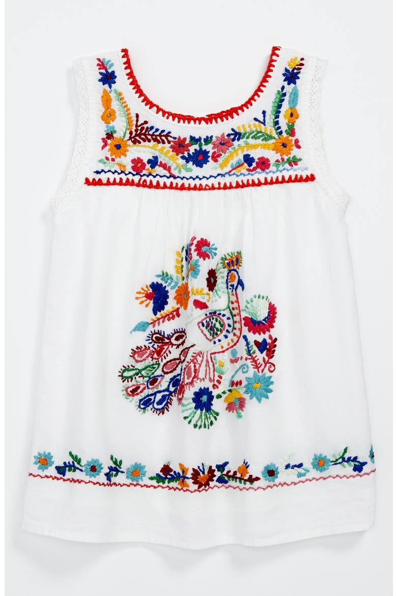 Peek 'Plume' Dress, Main, color, WHITE