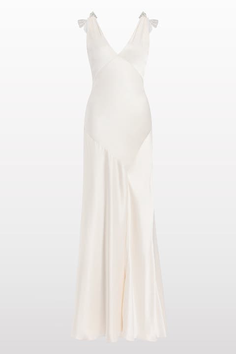 Collette Beaded Bow-Detail Maxi Dress