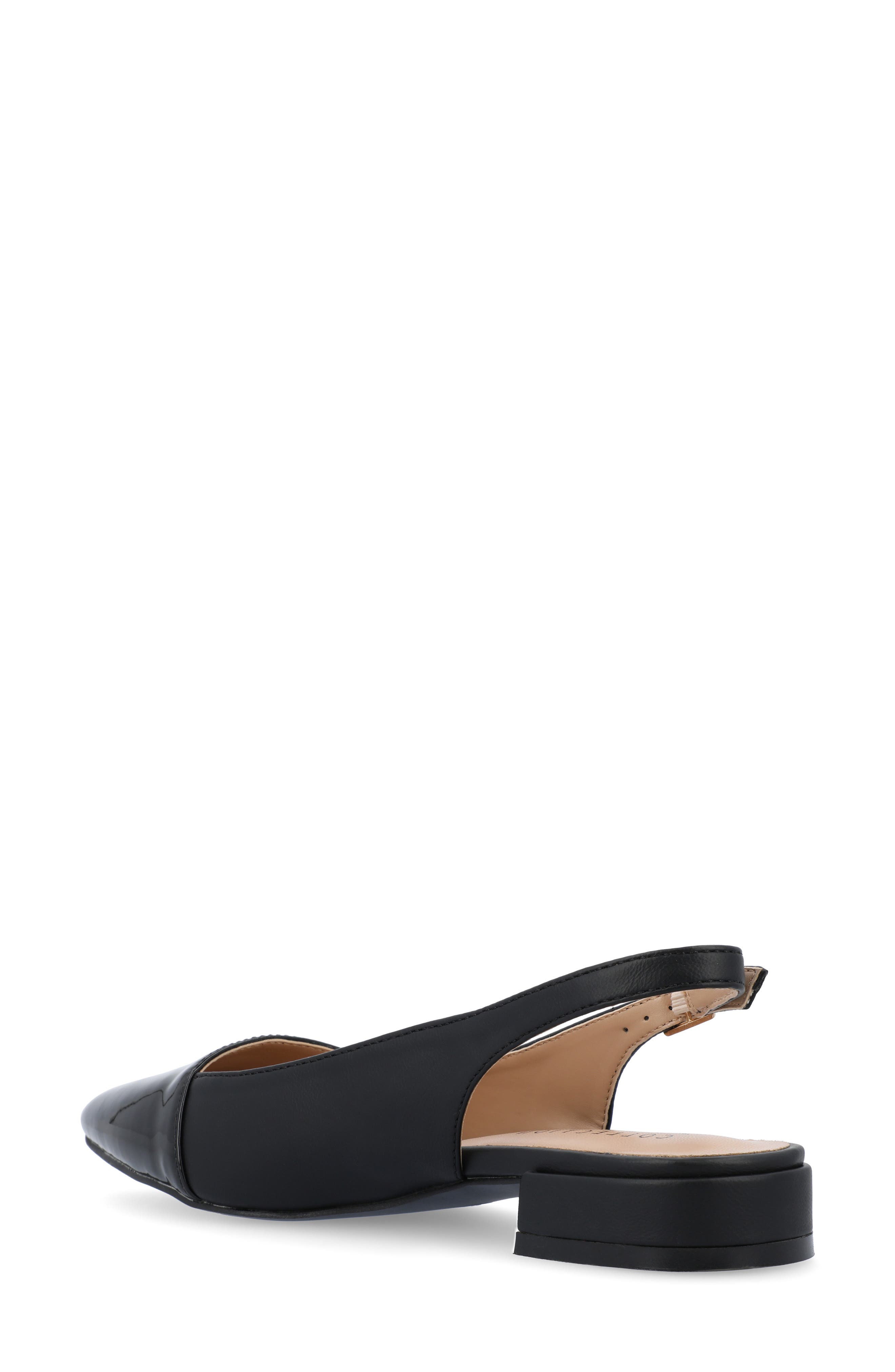 Journee Collection Bertie Slingback Flat, Alternate, color, Black