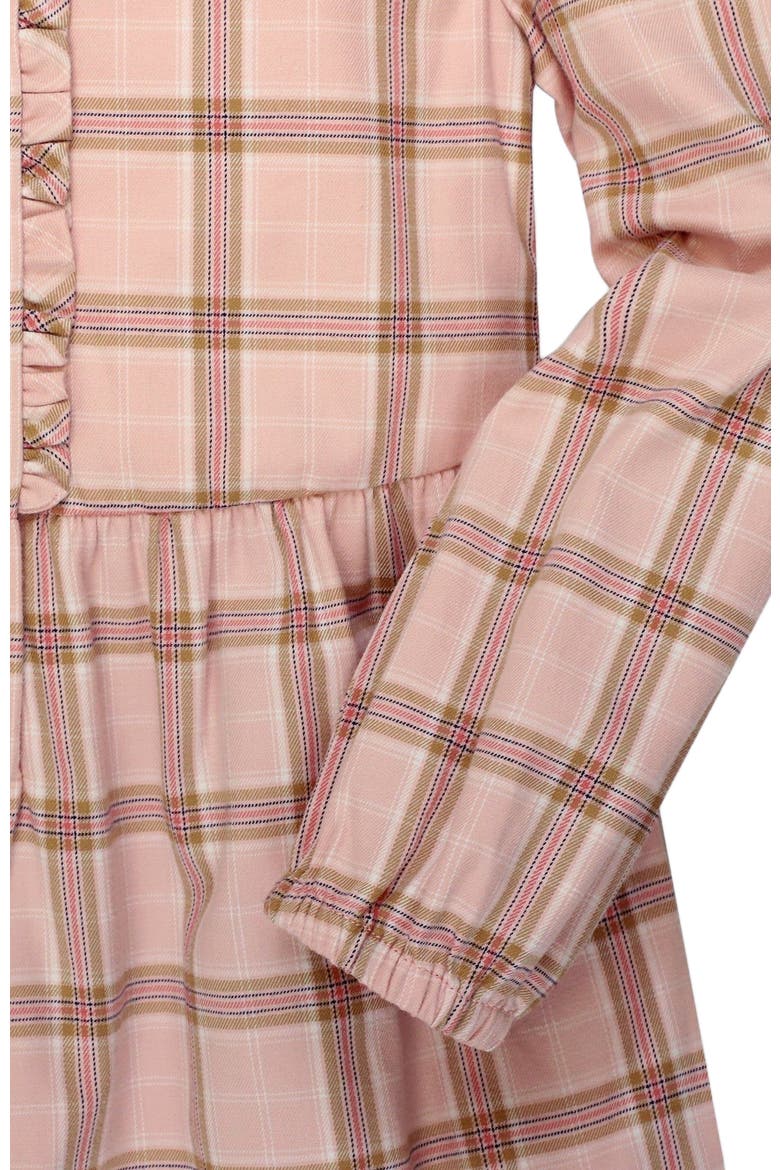 Baby Girls' Organic Tiered Ruffle Neck Dress, Infant, Alternate, color, Fall Rose Plaid