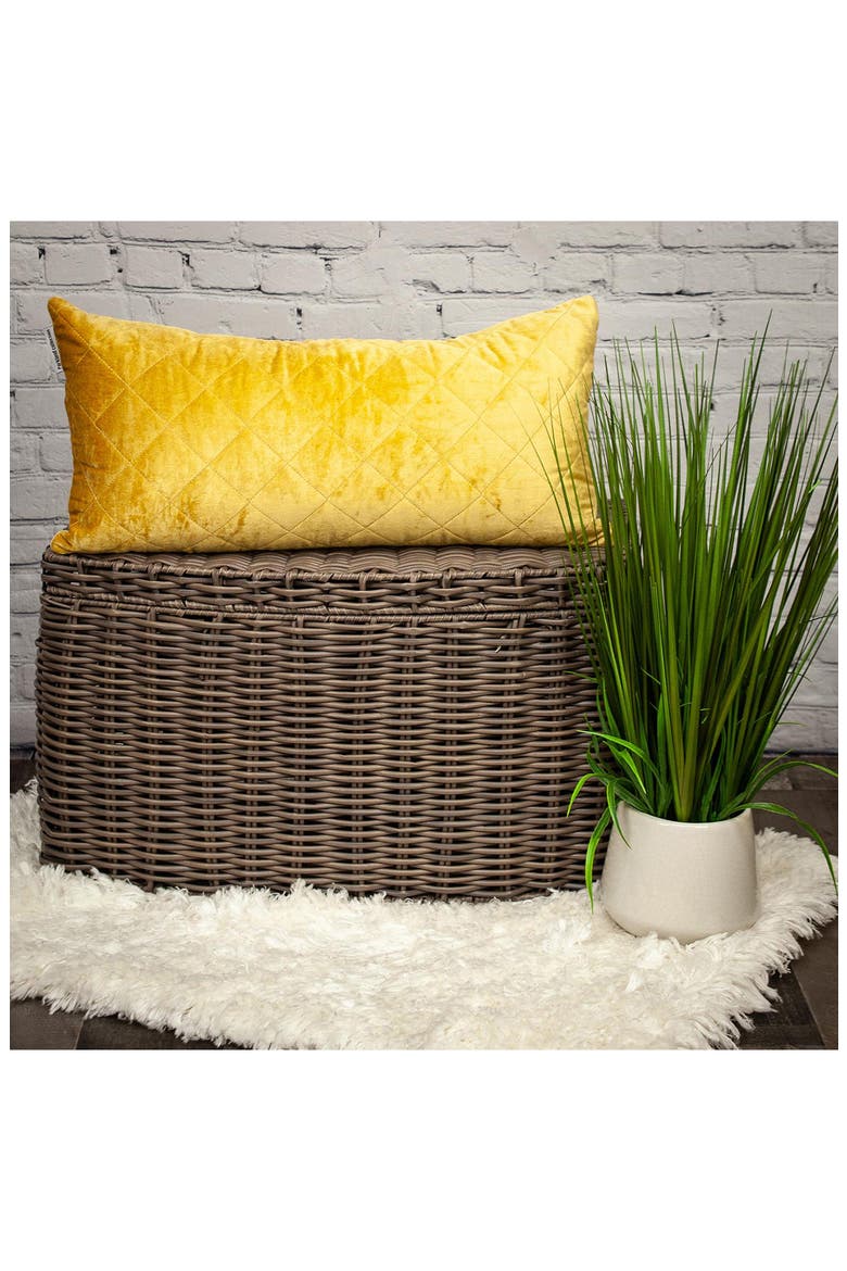 Milo Quilted Throw Pillow, Alternate, color, YELLOW