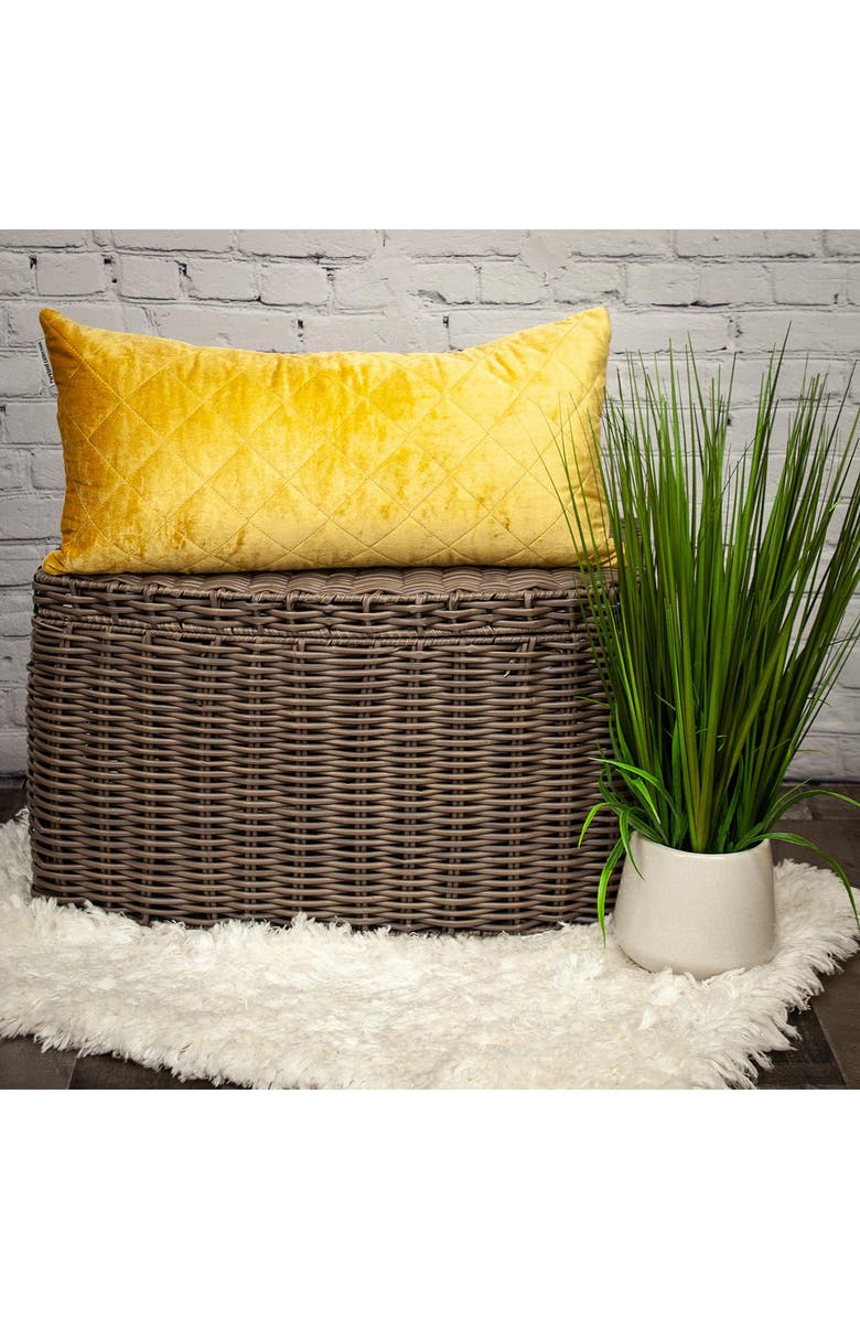 PARKLAND COLLECTION Milo Quilted Throw Pillow, Alternate, color, Yellow