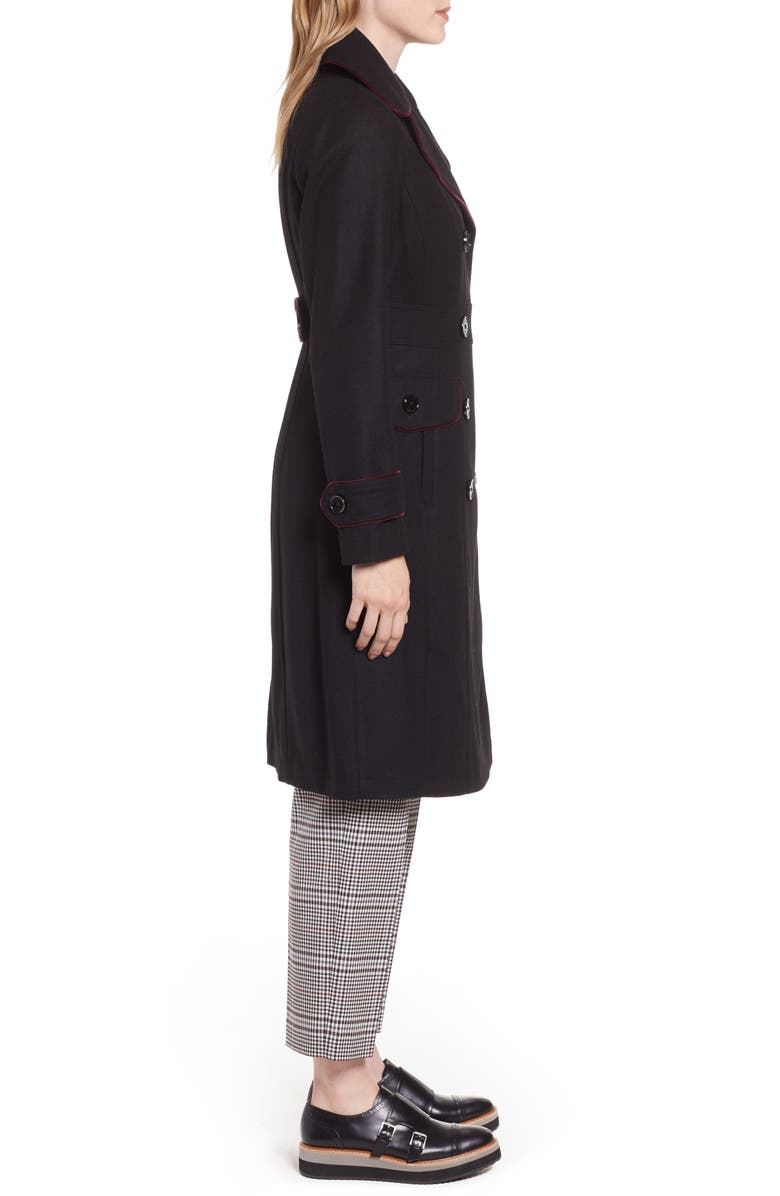 Kenneth Cole New York Wool Blend Military Coat, Alternate, color, 