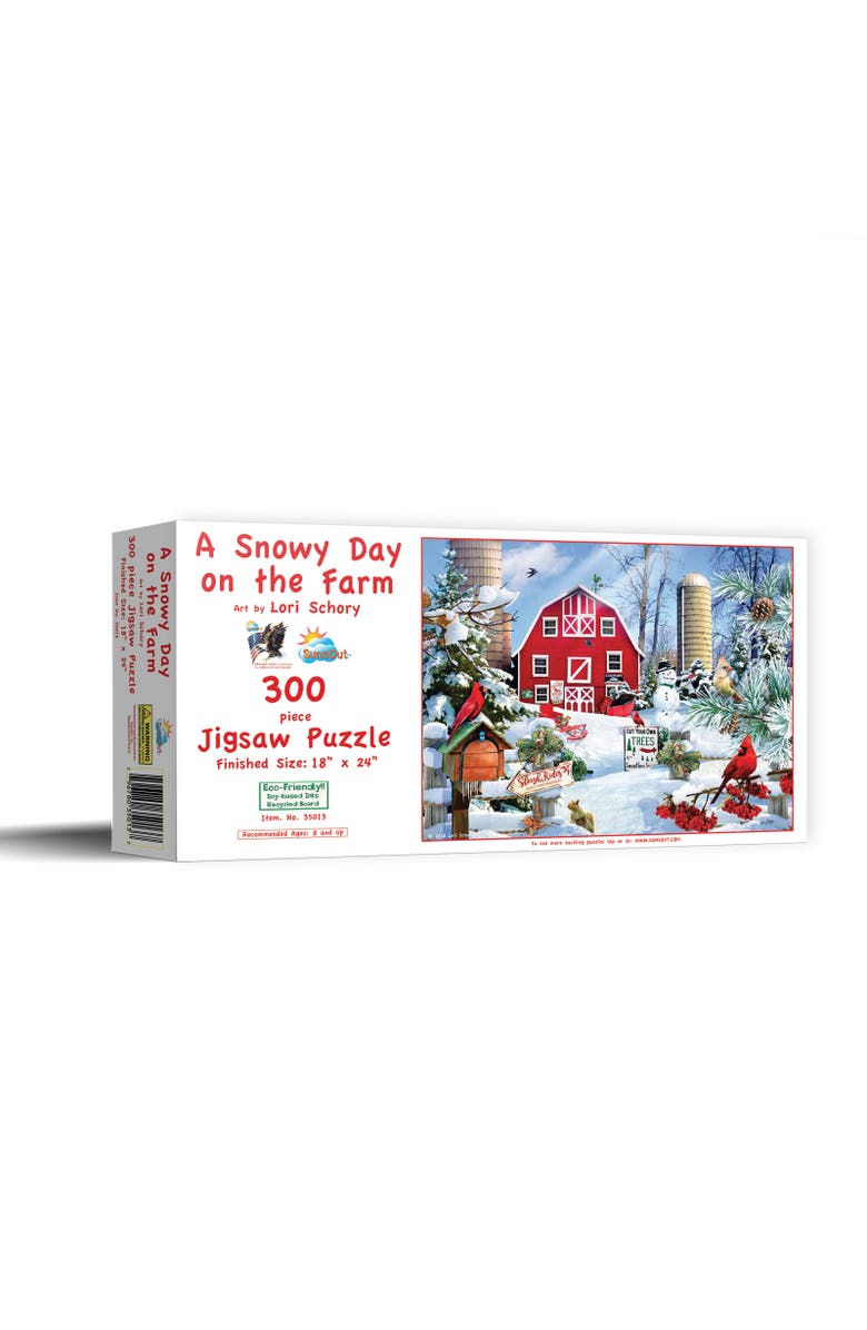 Sunsout A Snowy Day on the Farm 300 piece Jigsaw Puzzle for Adults, Main, color, Multicolor