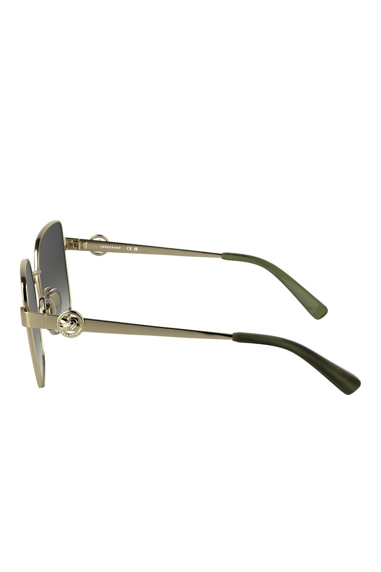 Medallion 56mm Butterfly Sunglasses, Alternate, color, GOLD/ GRADIENT KHAKI