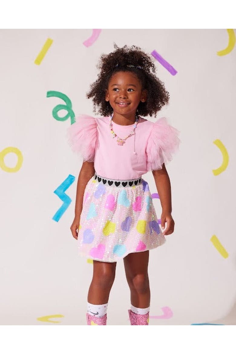 Ruffle Sleeve Tee, Alternate, color, Pink