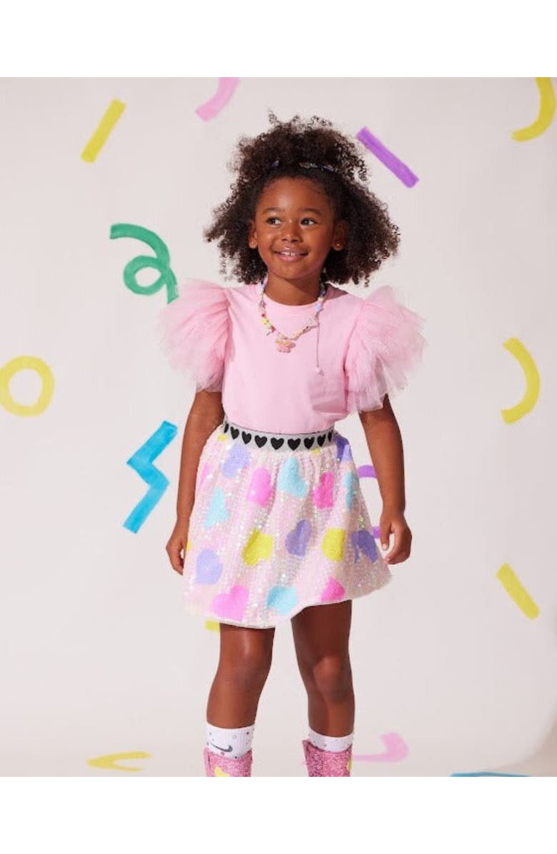 Lola + The Boys Ruffle Sleeve Tee, Alternate, color, Pink