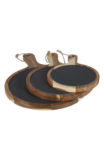Bia Cordon Bleu Set Of 3 Round Wood Serving Boards In Brown