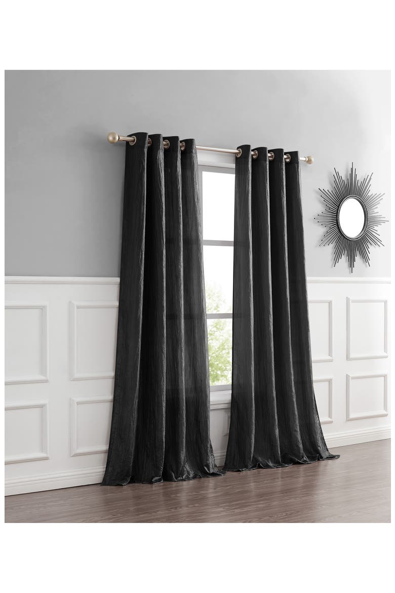 Single Sheer Panel Curtain, Main, color, BLACK