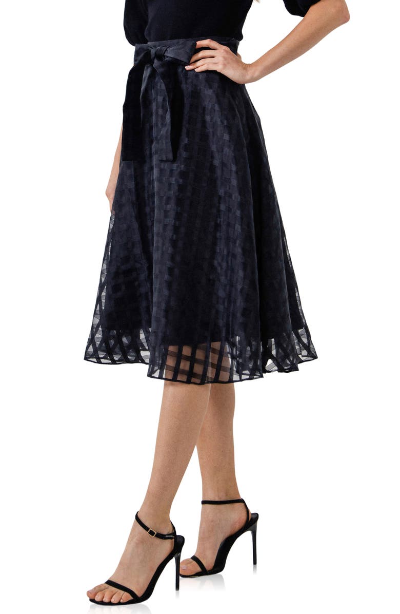 English Factory Plaid Fit & Flare Midi Skirt, Alternate, color,