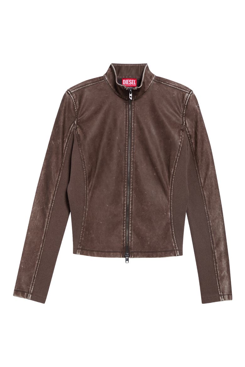 T-Hunder Biker Jacket, Main, color, CHOCOLATE