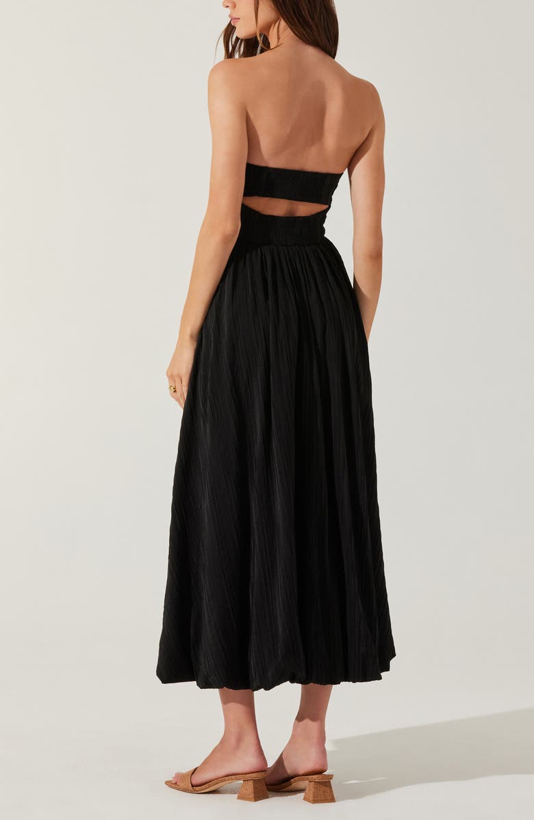 ASTR the Label Strapless Bubble Hem Dress, Alternate, color, Black